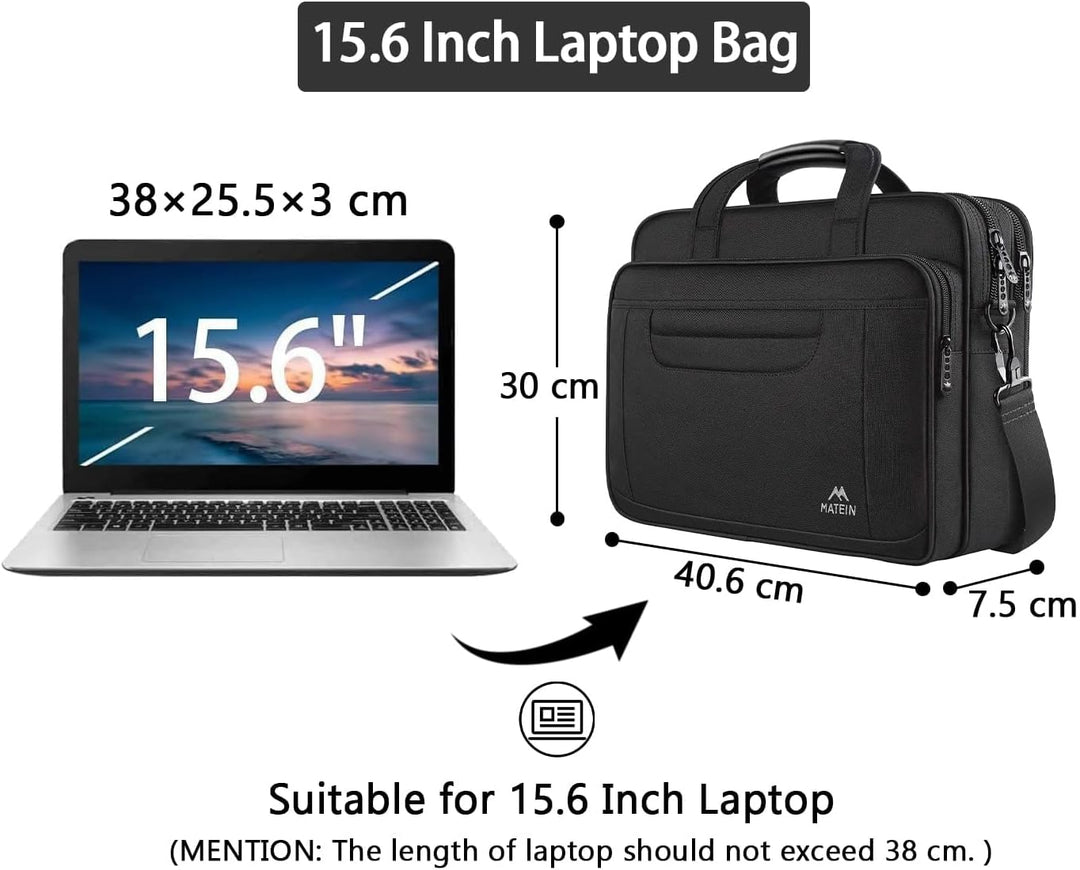MATEIN Laptoptasche 15,6 Zoll, Laptop Tasche Aktentasche Herren Notebook, Computer Tasche Multifunkt