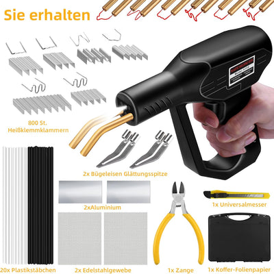 Kunststoff Schweissgerät - 150W Plastikschweissgerät Kunststoff Reparaturset 821PCS, Kunstoffschweis
