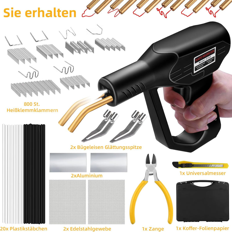 Kunststoff Schweissgerät - 150W Plastikschweissgerät Kunststoff Reparaturset 821PCS, Kunstoffschweis