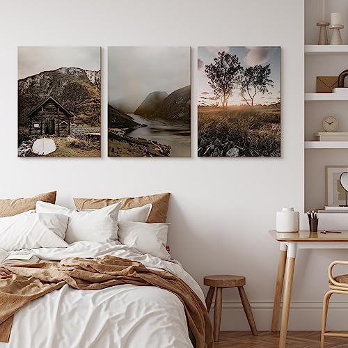 Muralo - Wandbilder Set - Leinwand Bilder Set Aufhängefertig - Bilder für Wohnzimmer Schlafzimmer -