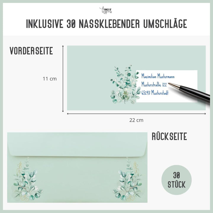 30 Einladungskarten inkl. Umschläge für Hochzeit, Standesamt, Geburtstag, Konfirmation, Kommunion, J