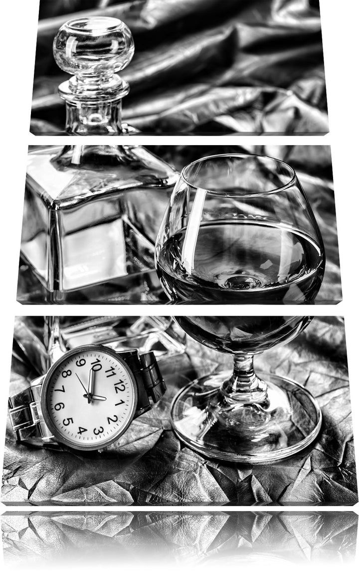 Pixxprint Man Things Whiskey als Leinwandbild/Grösse: 3 Teilig (120x80 cm) cm/Wandbild/Kunstdruck/fe
