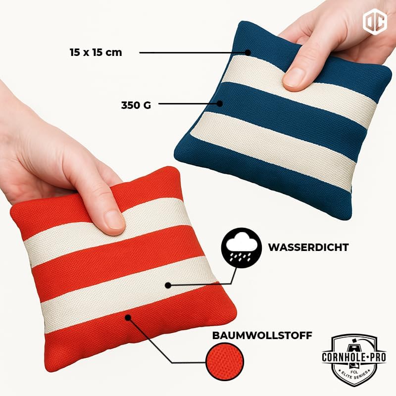 Offizielles Cornhole Spiel – 90×60 cm – 8 Säckchen – Robustes Wurfspie