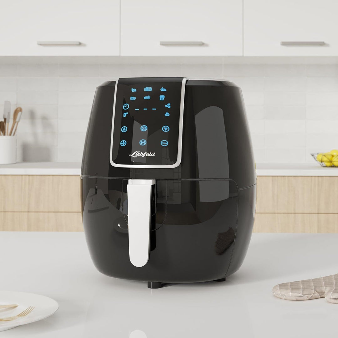 Liebfeld Heissluftfritteuse XXL (5,3L) - 1800W Airfryer Heissluft Fritöse Friteuse - Abnehmen durch