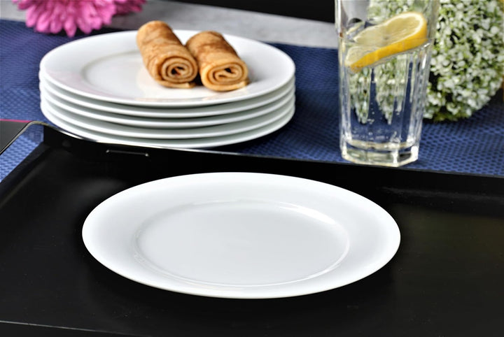 Retsch Arzberg Heike Weiss Frühstücksteller Kuchenteller 21cm, Set 6-teilig/Porzellan/uni weiss, run