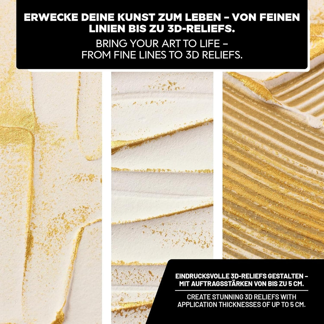 LM Strukturpaste fein 2 x 1,7 kg | Texture Paste | Modellierpaste für Acrylmalerei | Strukturmasse L