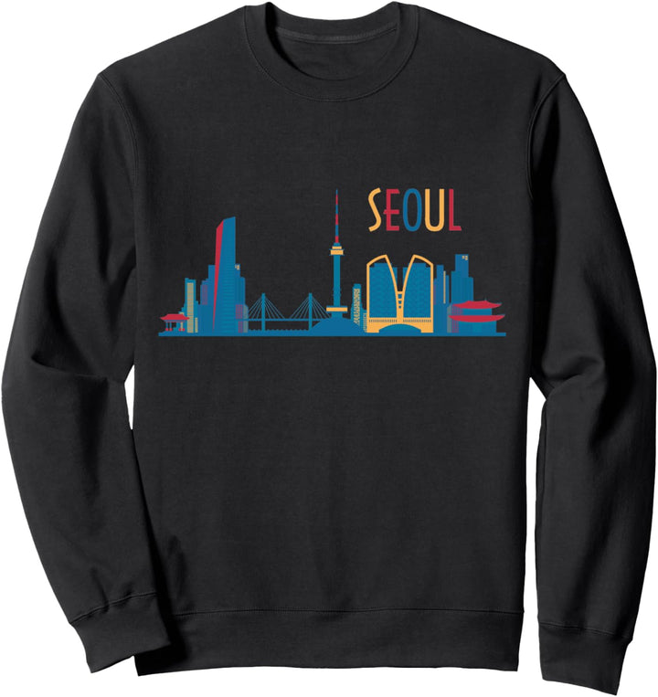 Seoul Skyline Südkorea Vintage Seoul Sweatshirt