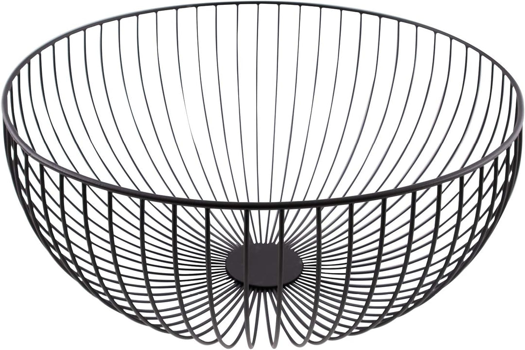 Point-Virgule Obstkorb aus metall, skandinavische wohnungs deko drahtkorb, Schwarz, ø 30cm H 10cm 30