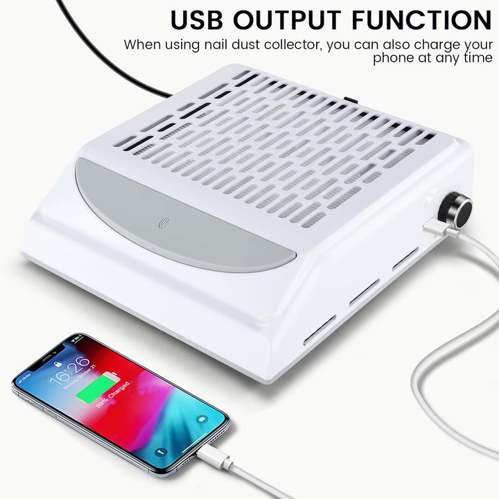Staubabsaugung Für Nägel 100W,Mit Wiederverwendbarer Filter,Usb Schnittstelle,Drehbar Zum Einstellen