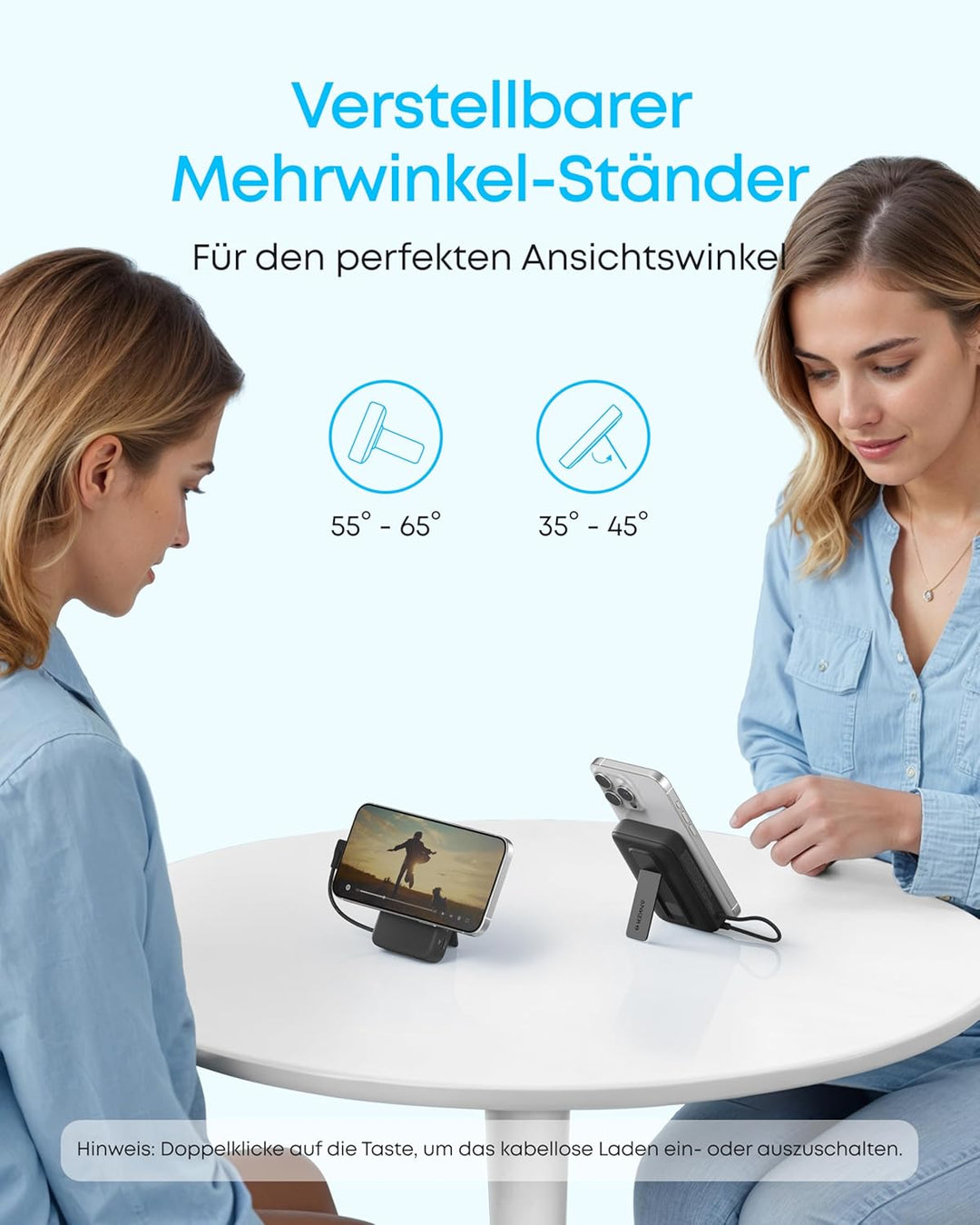 Anker Zolo magnetische Powerbank, 10K kabelloses Ladegerät, 30W Max. Schnellladen, integriertes USB-