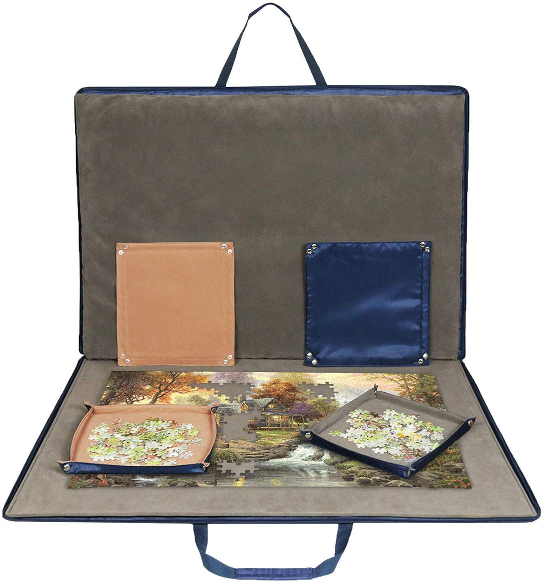 LAVIEVERT Oxford Stoff Puzzle Brett mit Etui, tragbare Puzzle Aufbewahrung für bis zu 1.500 Teile –