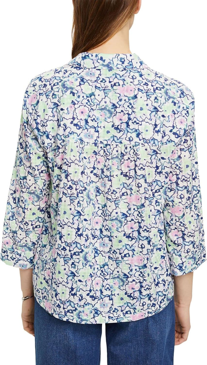 ESPRIT Baumwollbluse mit Blumen-Print
