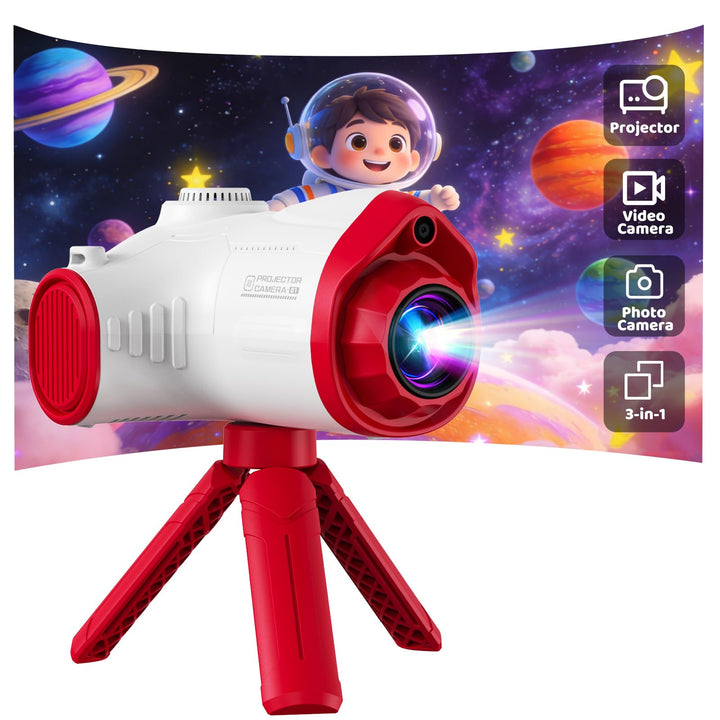 Kinderkamera, Usteetic 3 in 1 Beamer Projektor Kamera für Kinder 1080P Digitalkamera Kinder Fotoappa