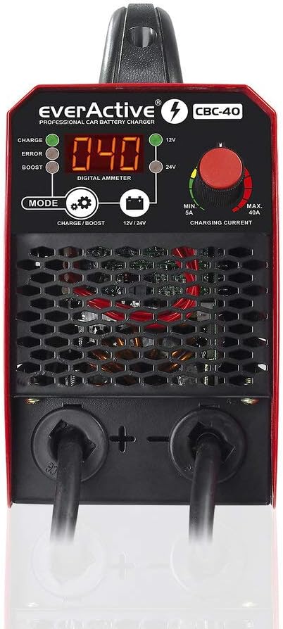 everActive Batterieladegerät, Autoladegerät mit Wechselrichter-Starter für 12 / 24V Batterie CBC-40,