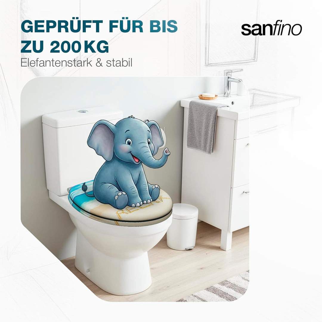 Premium WC Sitz mit Absenkautomatik – hochwertige Toilettendeckel aus Holz, viele bunte Motive, hohe