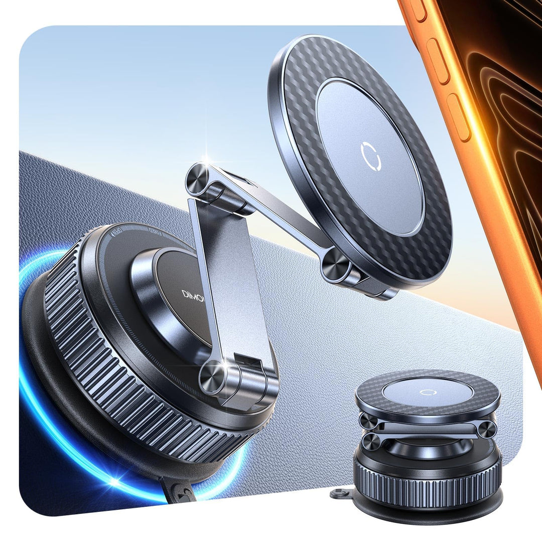 Upgraded 360°Drehbare Vakuum Handyhalterung Auto Magnetische, Nano-Gel Handyhalterung für Magsafe ,