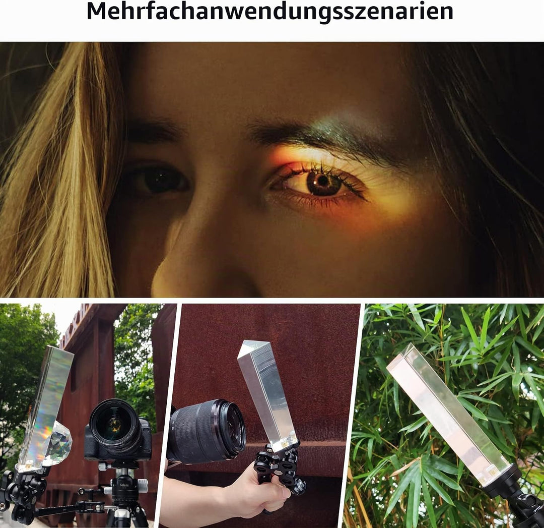 Selens Fotografie Kristall Dreieckig Prisma mit 1/4" Gewindeloch, Professionelle Optik Kristall Glas