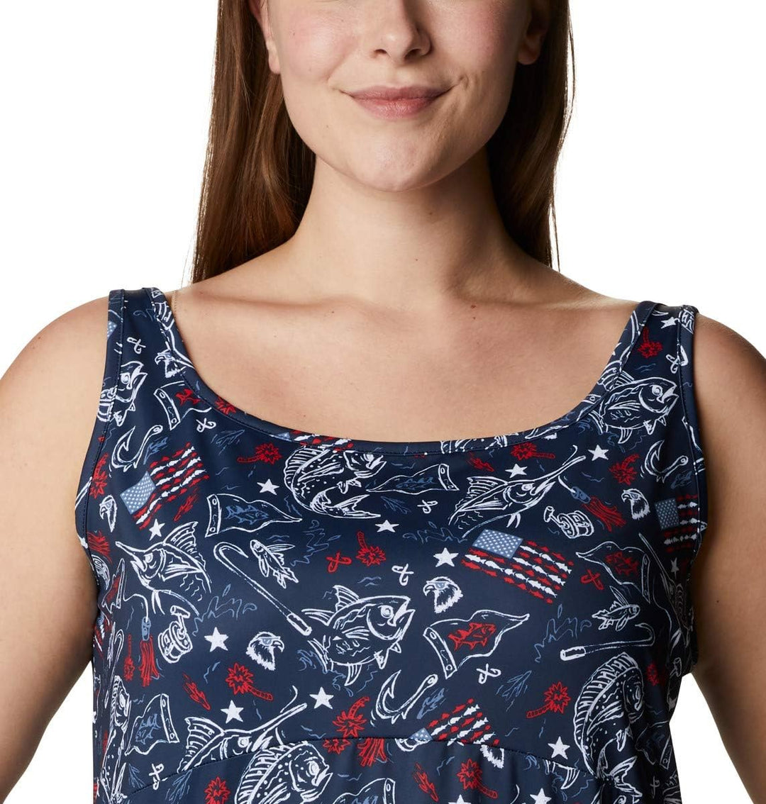 Columbia Damen Freezer Iii Kleid Freezer III Kleid S Collegiate Navy Americana Fishing Print, S Coll
