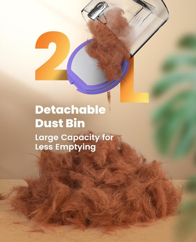 oneisall akku Staubsauger Kabellos Tierhaare, 5200mAh Hundehaarstaubsauger mit Schermaschine, Nagels