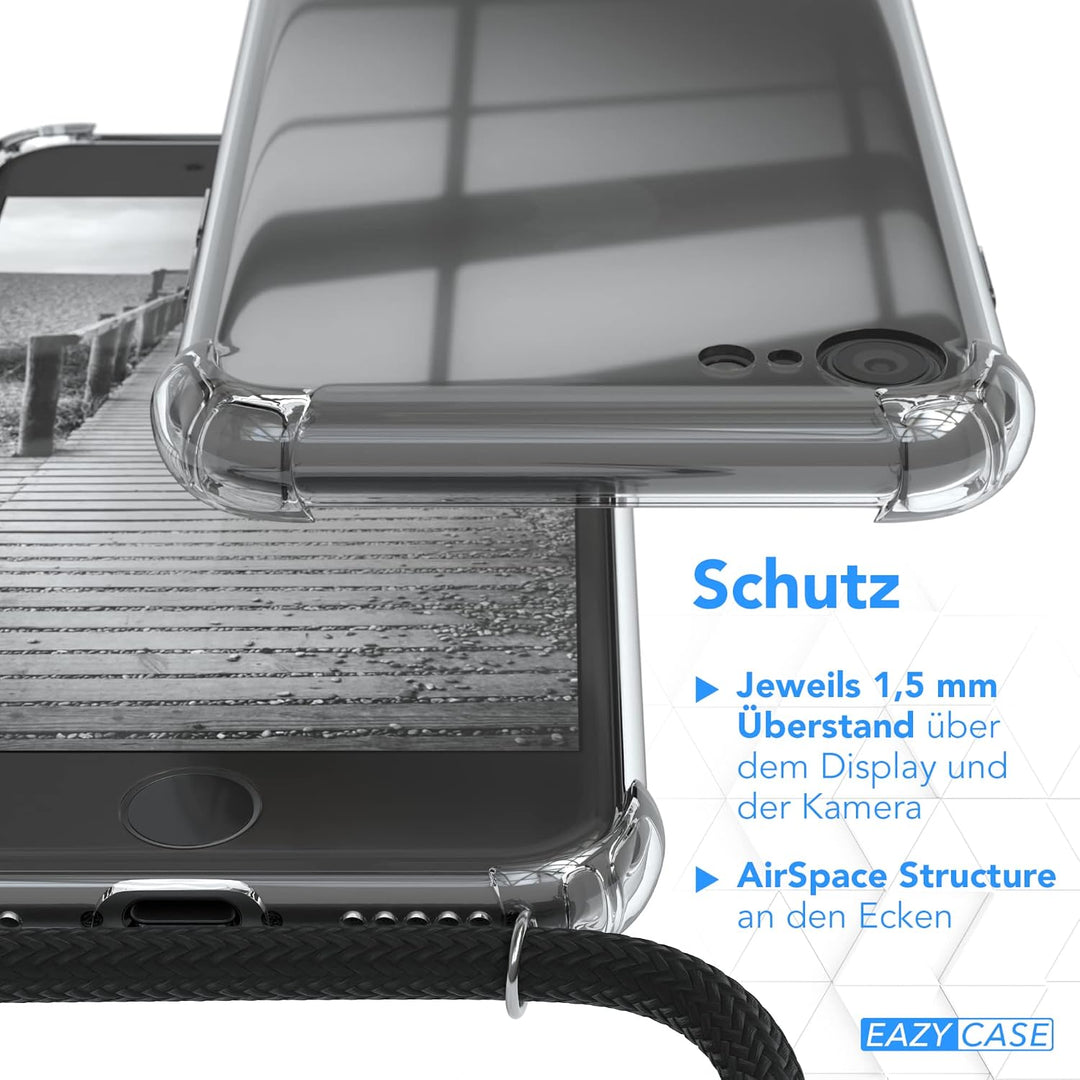 EAZY CASE Handykette kompatibel mit iPhone SE (2022/2020) / iPhone 8/7 Handyhülle mit Metall Umhänge