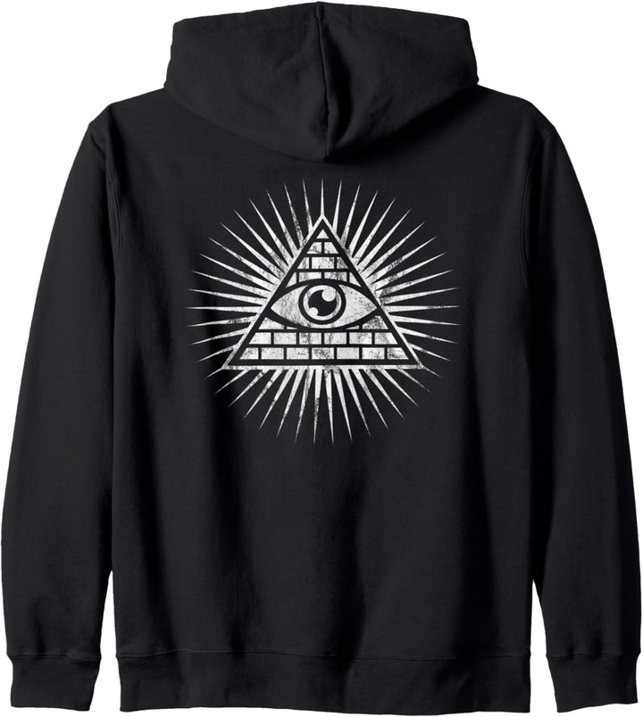 Allsehendes Auge, Symbol, Pyramide, Dreieck, Freimaurer, Kapuzenjacke