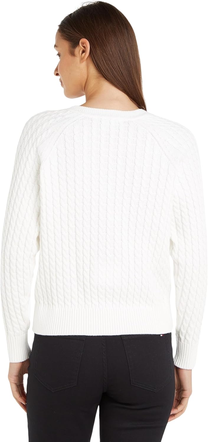 Tommy Hilfiger Damen Pullover XS Weiss (Ecru), XS Weiss (Ecru)