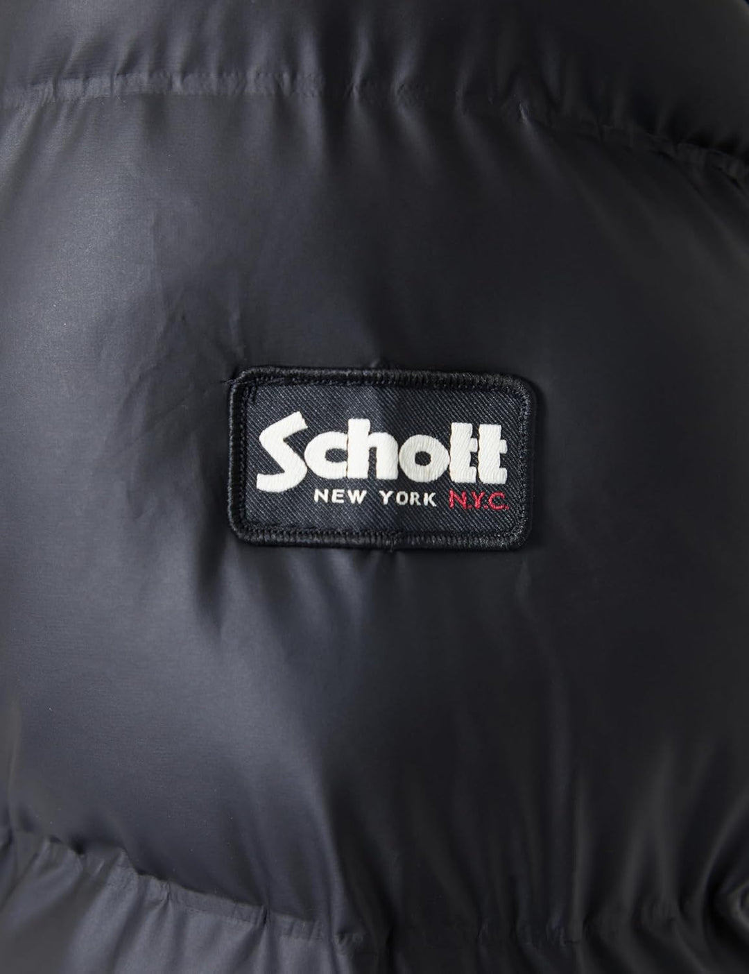 Schott NYC Herren Illinois Daunenjacke XXL Schwarz, XXL Schwarz