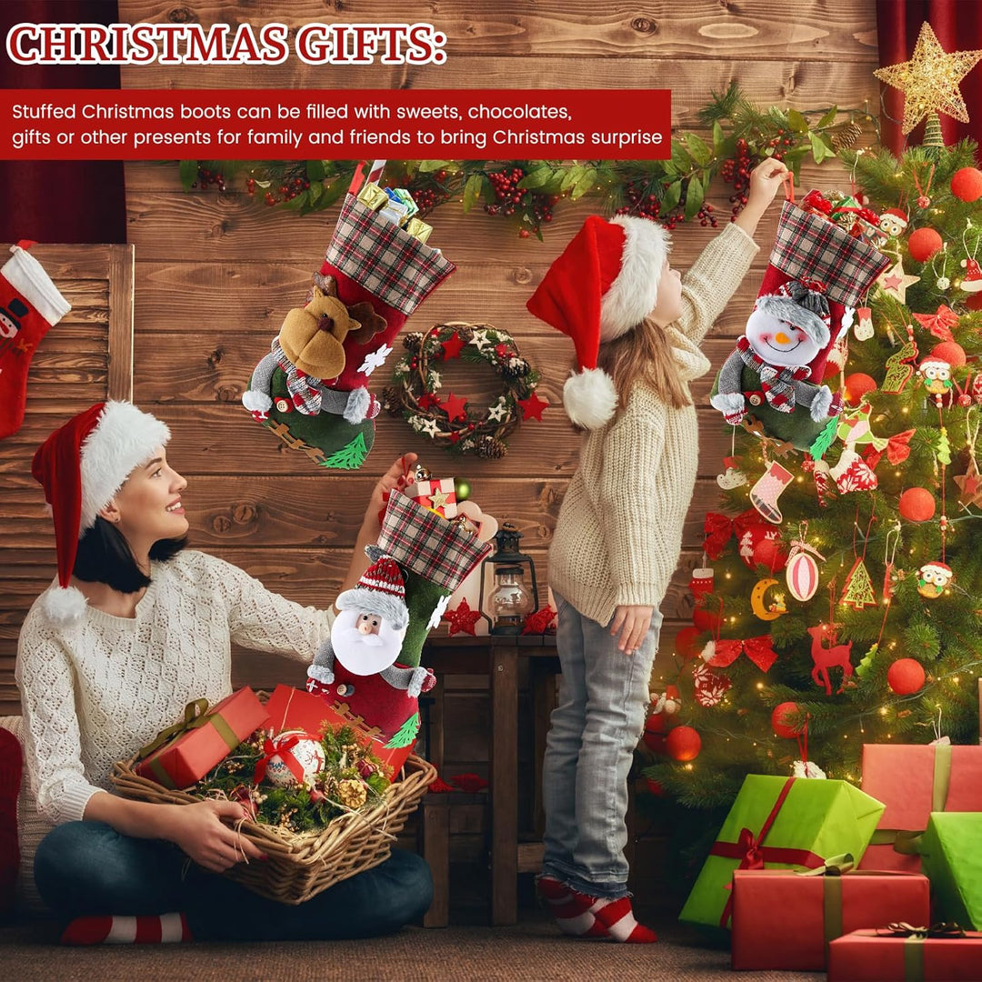 Nikolausstrumpf, 3 STK. Nikolausstiefel, Weihnachtsstrumpf Nikolausstiefel zum Befüllen, Weihnachtss