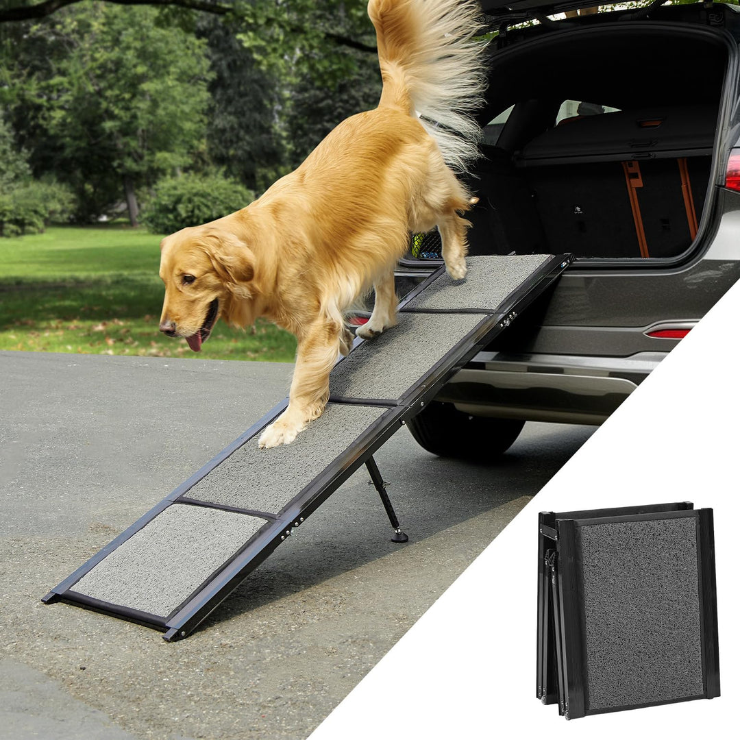 JOYTUTUS klappbare Hunderampe für Autos, SUVs und LKWs, 90kg Belastbarkeit, geeignet für grosse, mit