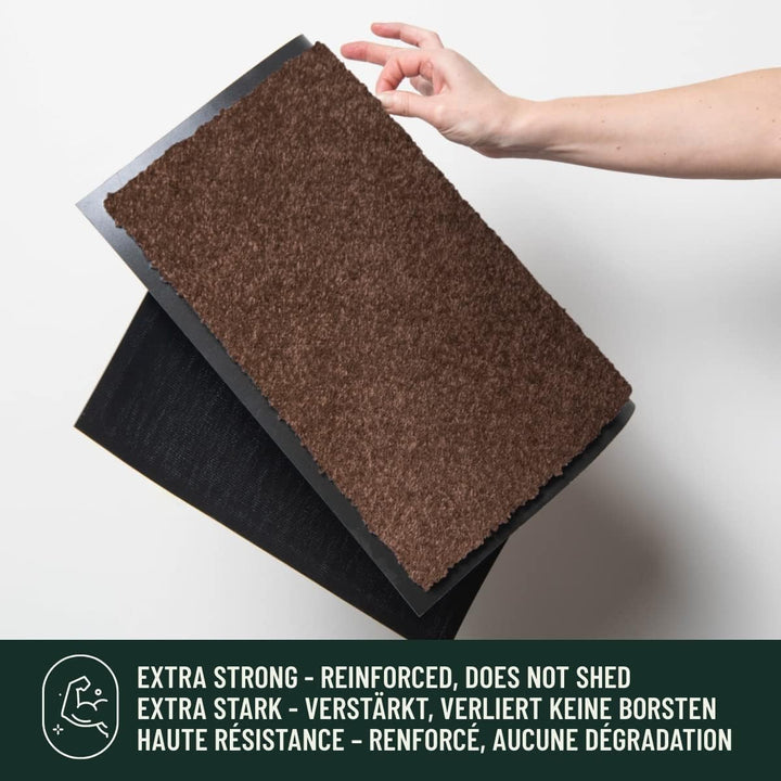 Studio M Schmutzfangmatte 60x80 OPTICLEAN - Fussmatte innen - rutschfeste Matte Braun, Opticlean Bra