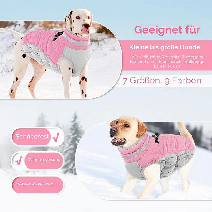 AOFITEE Extra Grosser Hundemantel, Warme Wasserdichter & Winddichter Hundejacke mit Bauchschutz, Rol