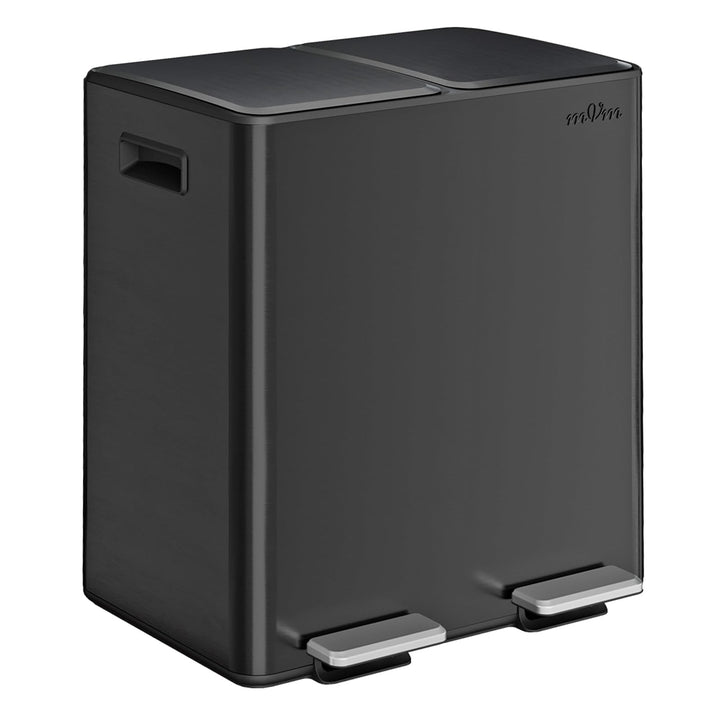 mVm Mülleimer Küche,40 Liter Treteimer,2 x 20 Liter Treteimer, 2 Fächer, Mülltrennsystem, Abfalleime
