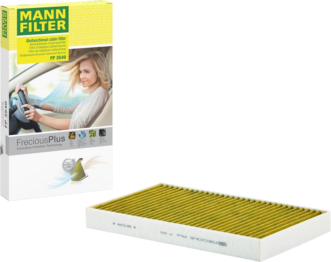 MANN-FILTER FP 3540 Innenraumfilter – FreciousPlus Biofunktionaler Pollenfilter – Für PKW, FP