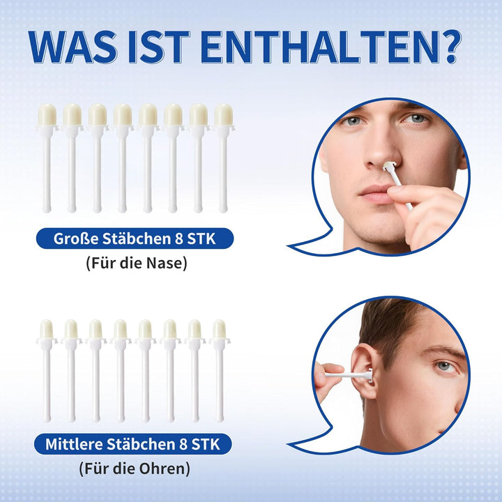 Beauty7 16 gebrauchsfertige Wachsstäbchen Nasen- und Ohrenhaarentfernung Schmerzfrei Nasenwachs Nase