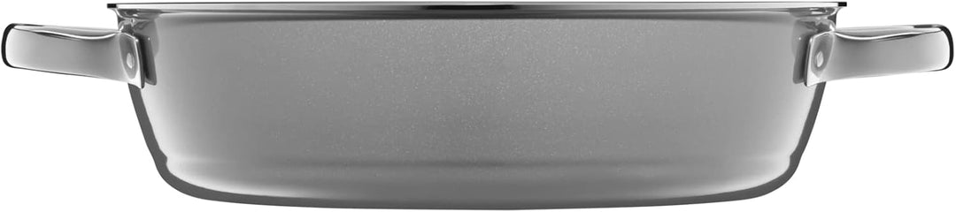 WMF Fusiontec Mineral Schmorpfanne 28 cm Induktion, Bräter mit Glasdeckel, Schmortopf 4,1l, hoher Ra