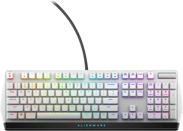 Dell Alienware 510K Low-Profile RGB Mechanical Gaming Keyboard - AW510K (Lunar Light), Weiss Single,