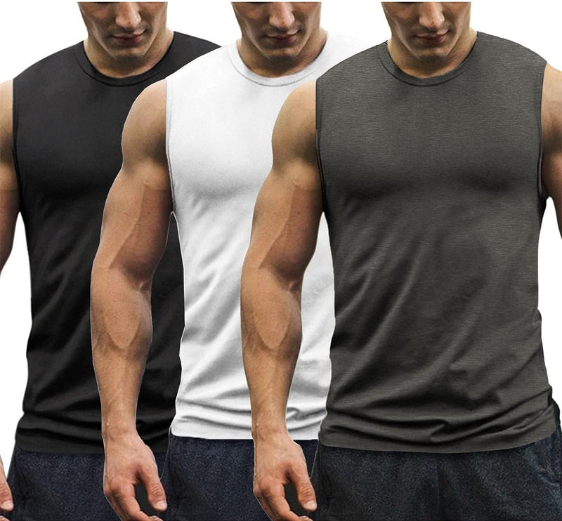 COOFANDY Tank Top Herren 3er Pack ämellose Unterhemden Muskelshirts Athletic Achselhemden Fitness Ru