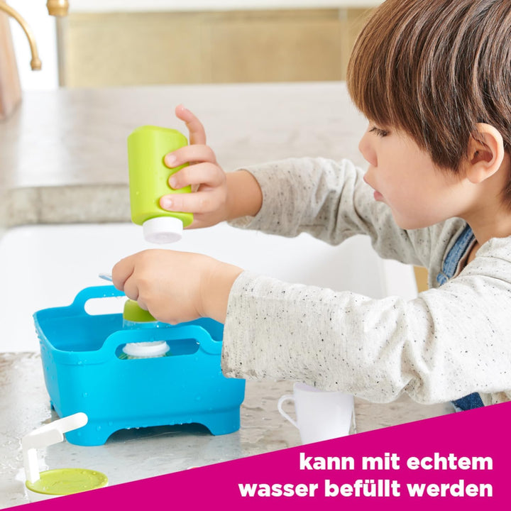 Joseph Joseph Wash & Scrub | Abwasch-Set für Kinder ab 3 Jahren | Enthält farbwechselndes Besteck un