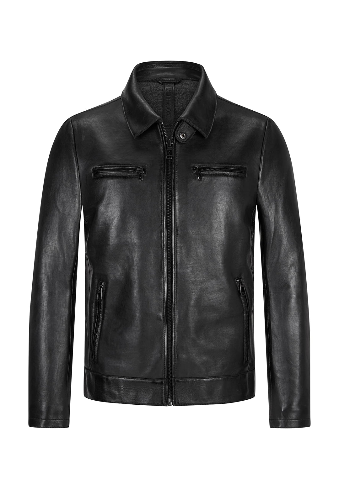 Milestone MS-Matteo Herren Lederjacke Braun mit speziellem Finish, 52 Schwarz