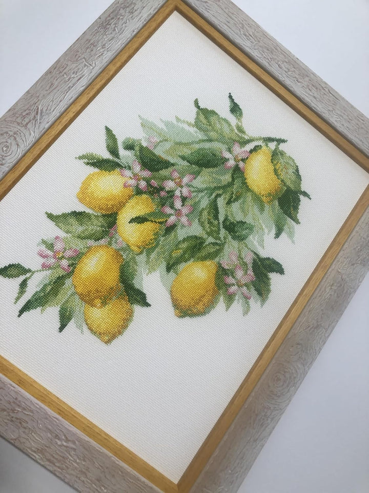 Riolis Kreuzstich Set Helle Zitronen, Zählmuster, 30x40cm