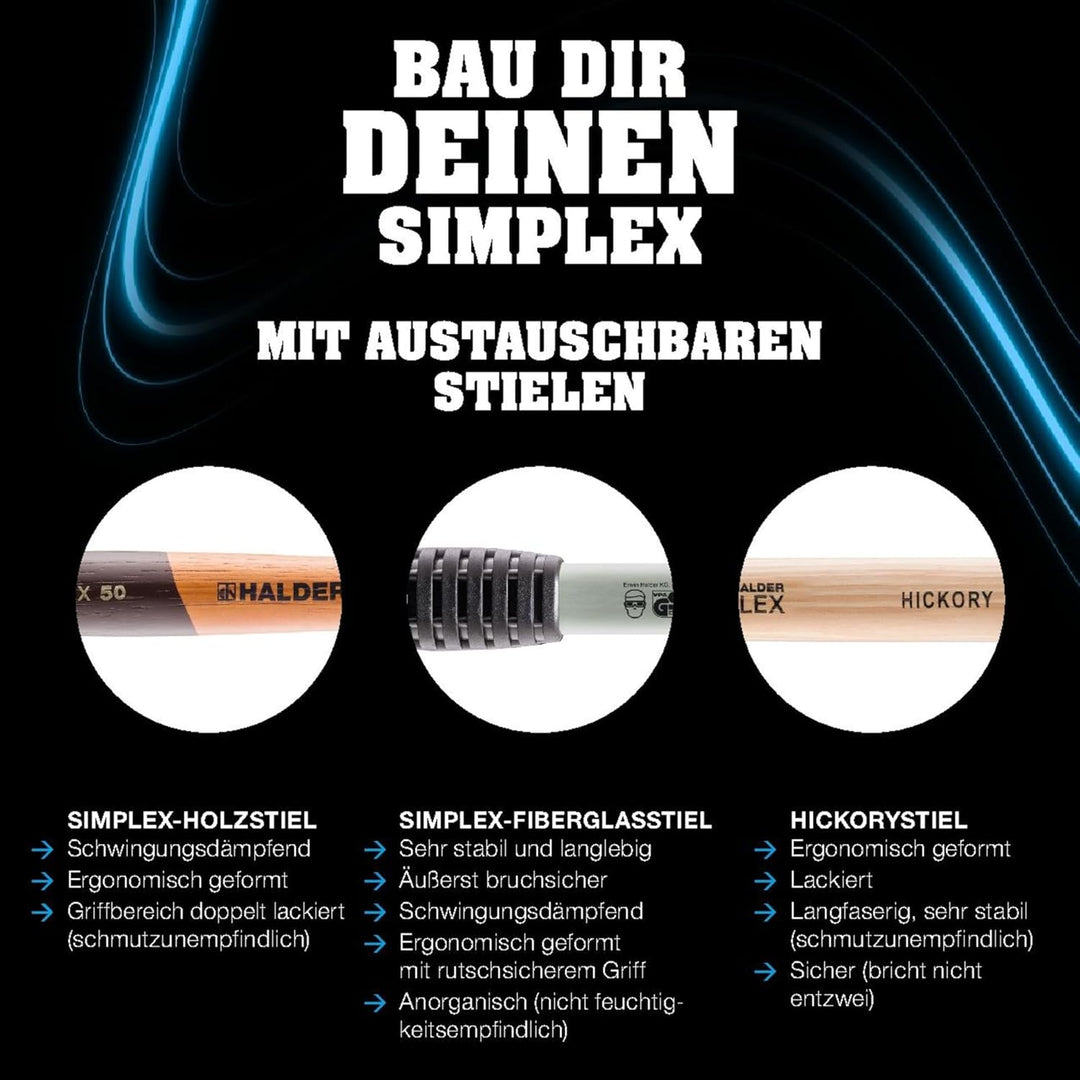 SIMPLEX-Schonhammer, Gummikomposition/Superplastik; mit Tempergussgehäuse und hochwertigem extra kur