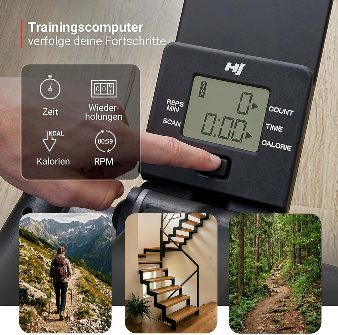 HOP Sport® Mini-Stepper für Zuhause 2 in 1 Up-Down Stepper HS-050B, Hometrainer für Zuhause mit LCD-