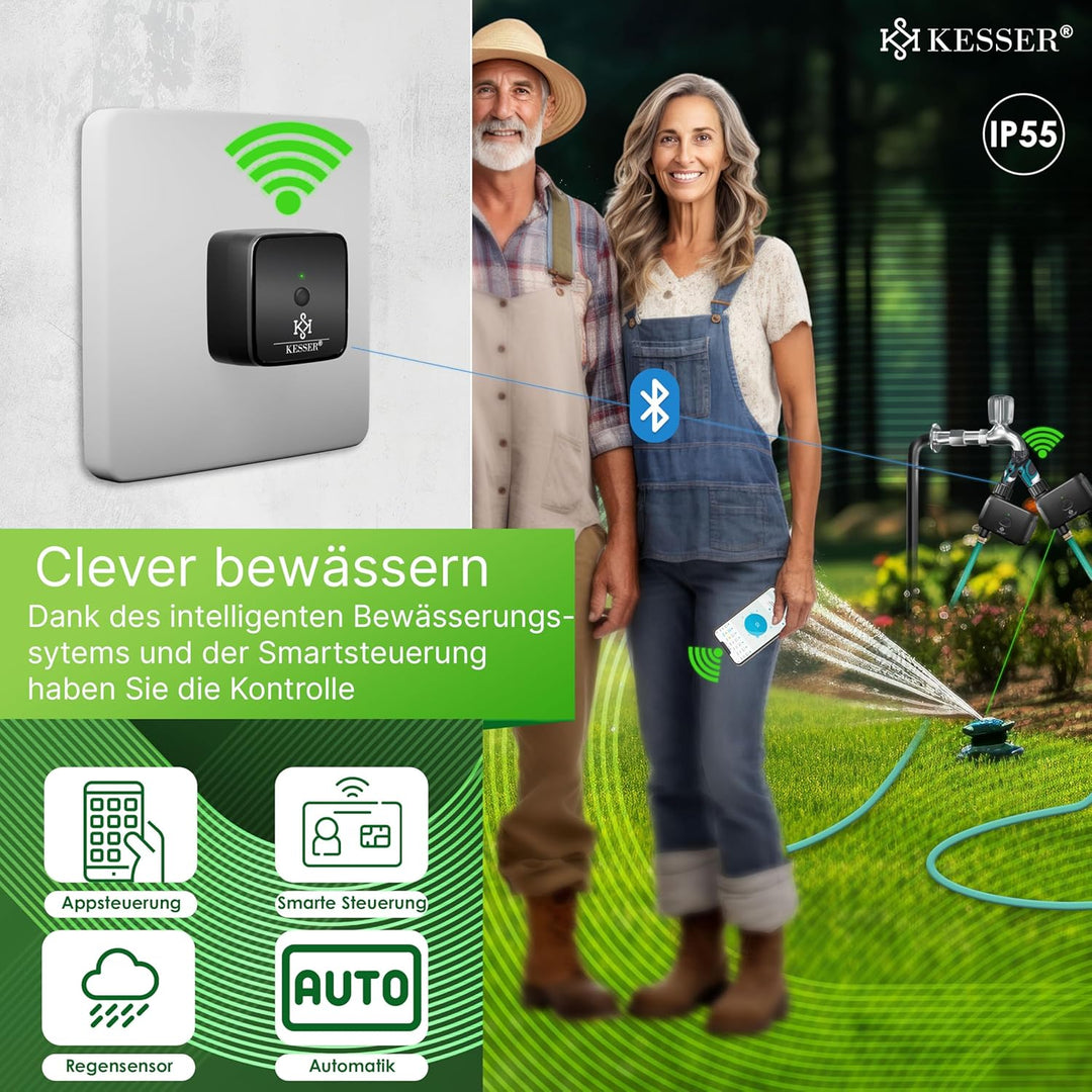 KESSER® Bewässerungssteuerung mit WLAN WiFi | Bewässerungscomputer für Garten & Balkon | Bewässerung
