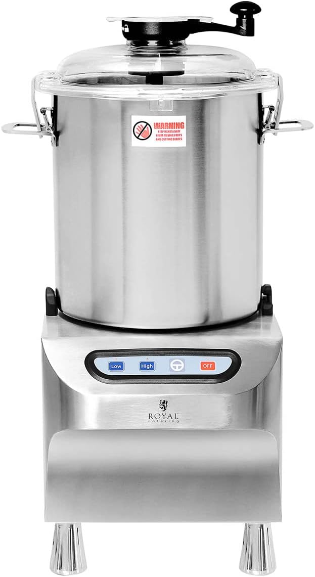 Royal Catering Tischkutter Edelstahl 2200 W 2 Geschwindigkeiten 1500/2200 U/min 18 l Pulse-Funktion