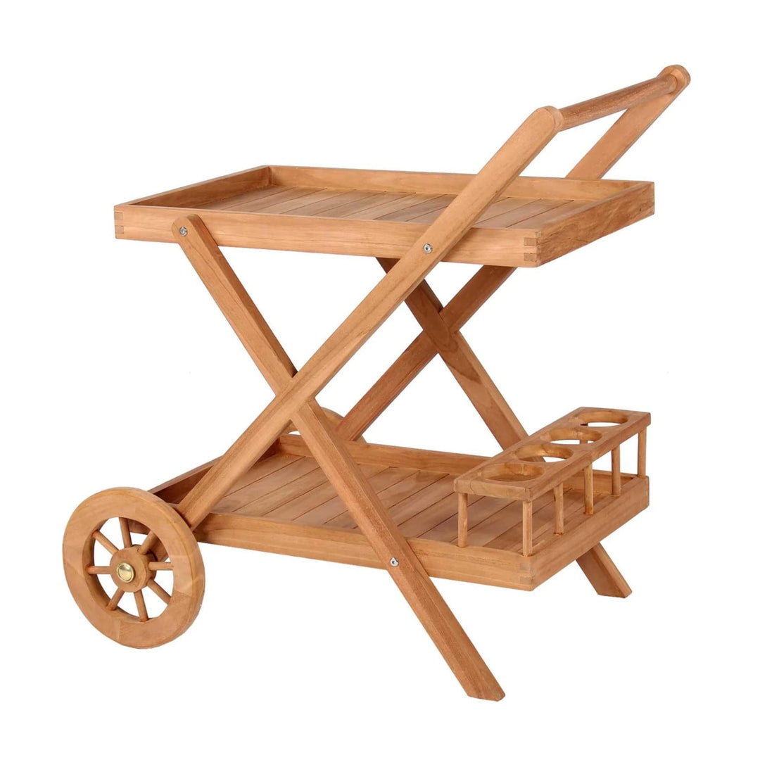 Mr. Deko Teak Servierwagen Chester - Teak - Dinett - Kaffee - Teewagen - Butler - Gartentisch - Outd