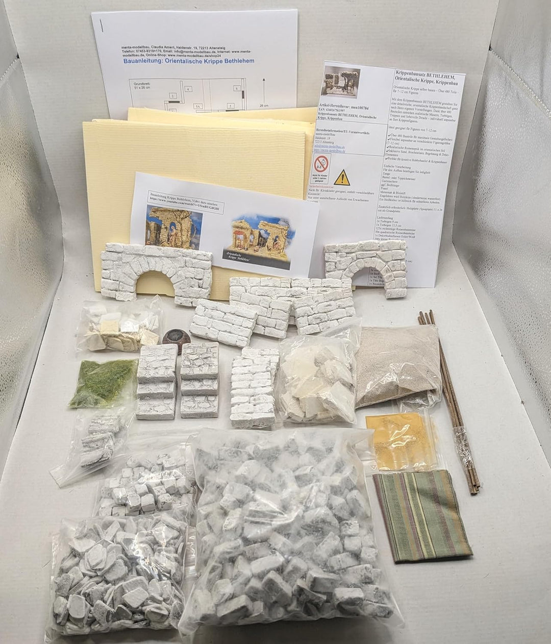 Krippenbausatz BETHLEHEM – Orientalische Krippe zum Selberbauen – 480+ Teile – Krippenstall Modellba