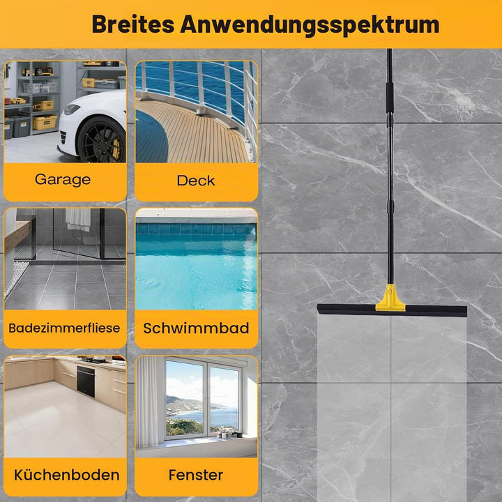 Wasserschieber 60cm, Bodenabzieher mit 158cm Verstellbarer Griff und Platzsparendes, Bequem, Abziehe