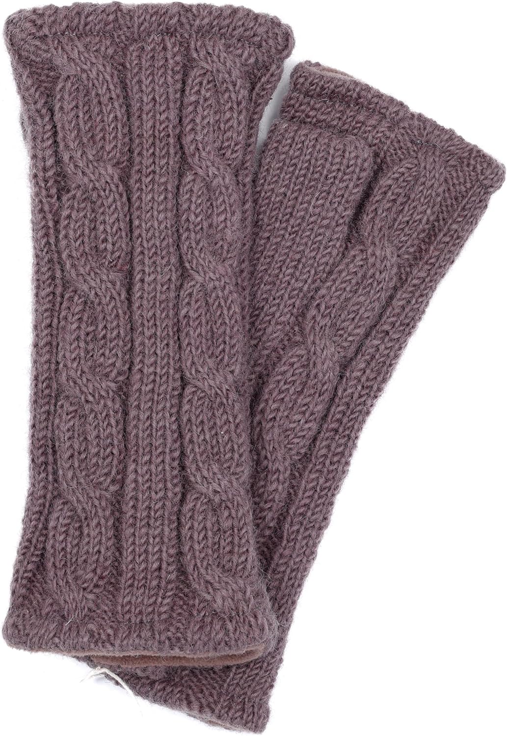 McRon Damen Gestrickte Pulswärmer Modell Emily Rosenholz, Rosenholz