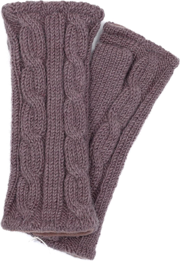 McRon Damen Gestrickte Pulswärmer Modell Emily Rosenholz, Rosenholz
