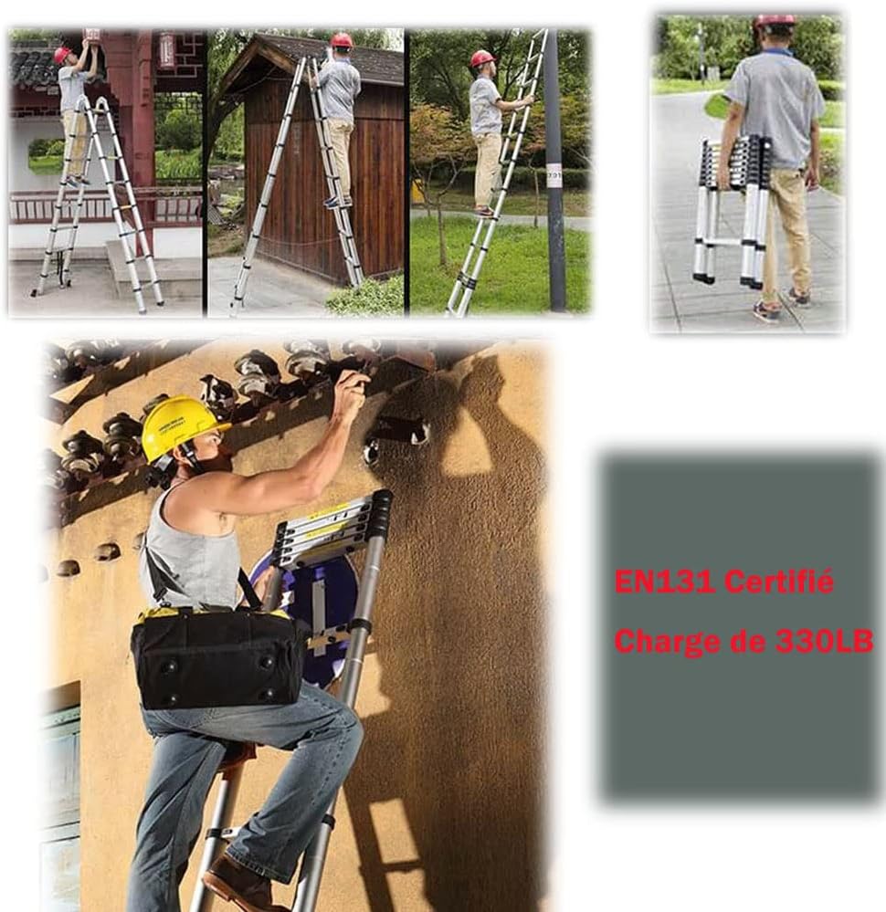 Teleskopleiter aus Aluminium, ausziehbare Teleskopleiter, Teleskopleiter, Klappleiter, Loft Ladder,